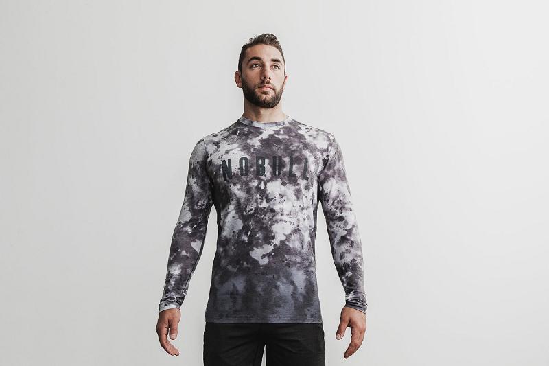 AZURE Nobull Tee (DIP-DYE) Men's Long Sleeve | CA O1575K